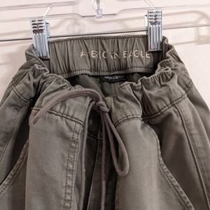 Size 2 American Eagle Army Green Drawstring skinny Pants
